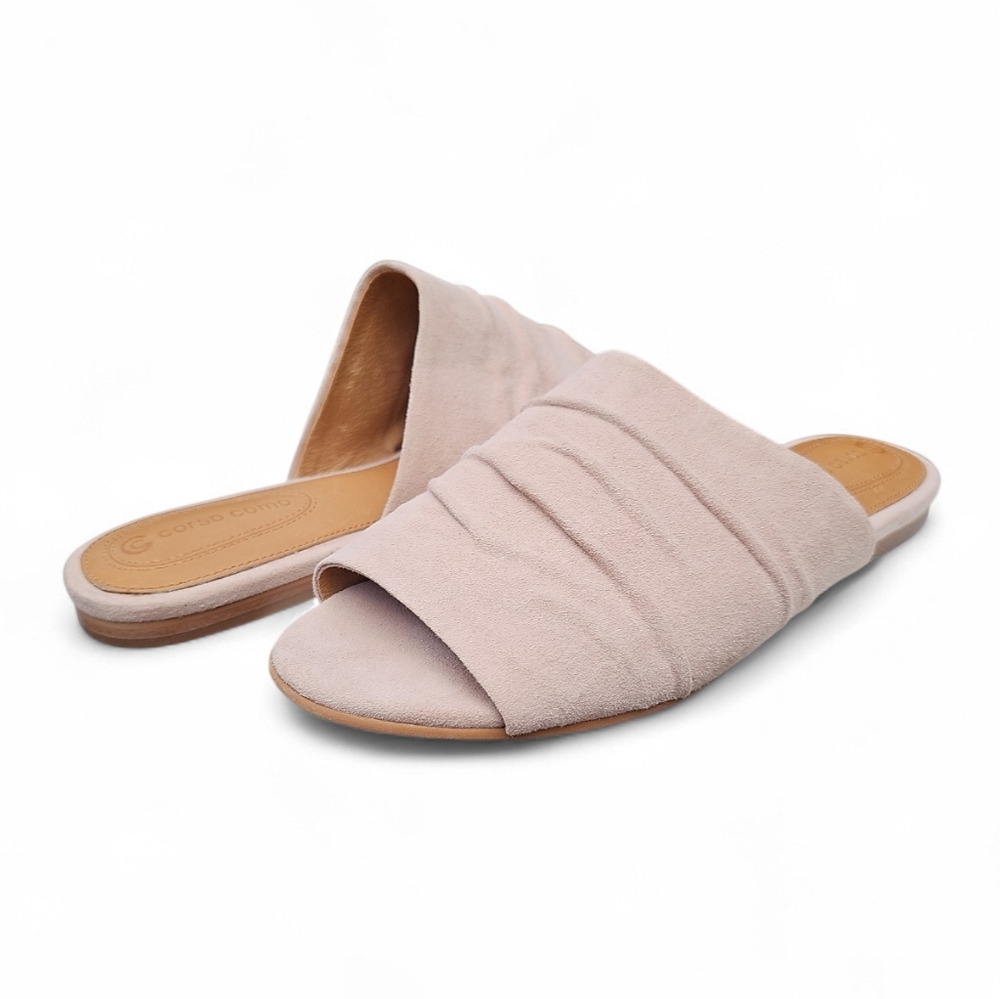 Corso Como Beacheaven Pink Leather Slide Sandals Size 8(US) 38.5(EU)